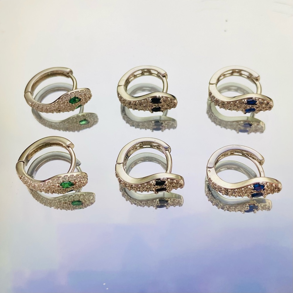 Serpent Huggie Hoop Earrings